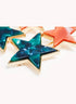 Marbelized Star Duo Clip - Colors: Green Emerald Night & Peach Travertino
